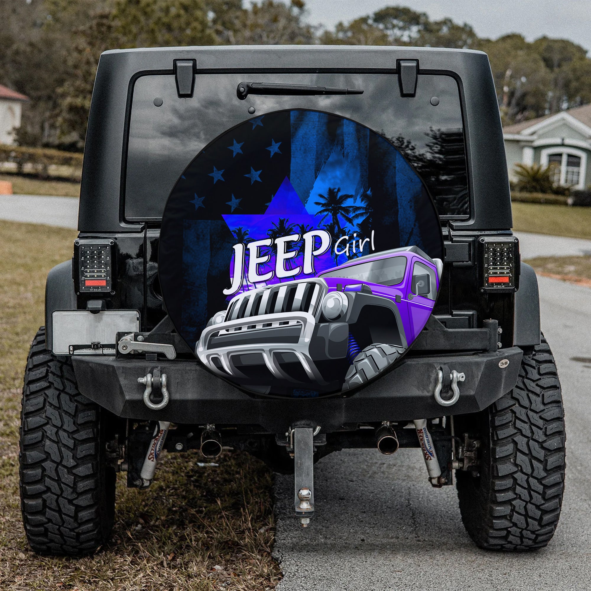 Blue Jeep Spare Tire Cover  You Can Go Fast, But I Can Go Anywhere TS06