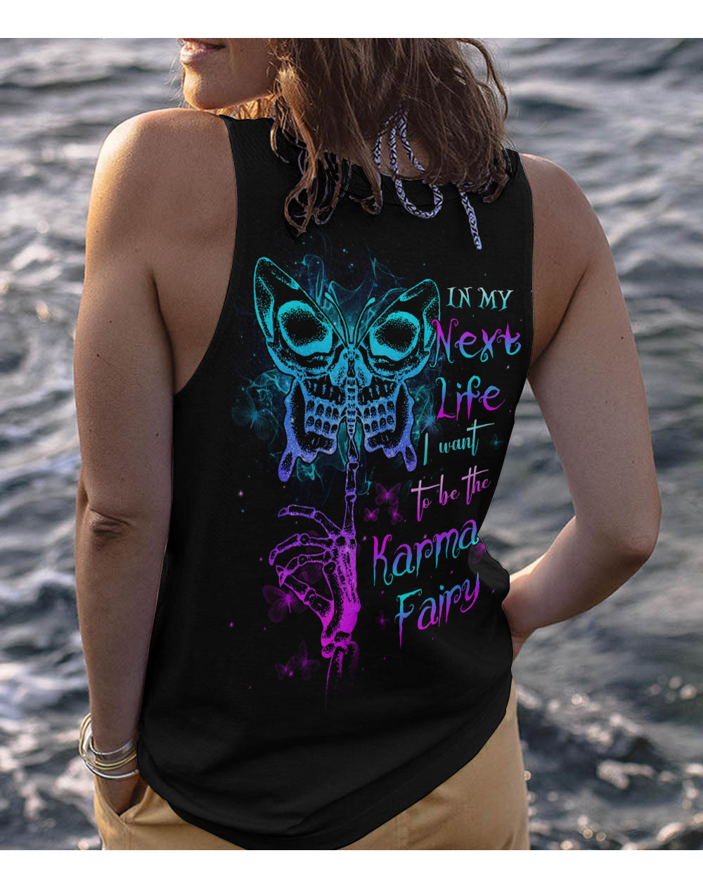 In The Next Life I Wanna Be Karma Fairy Skull Betterfly Tank Top