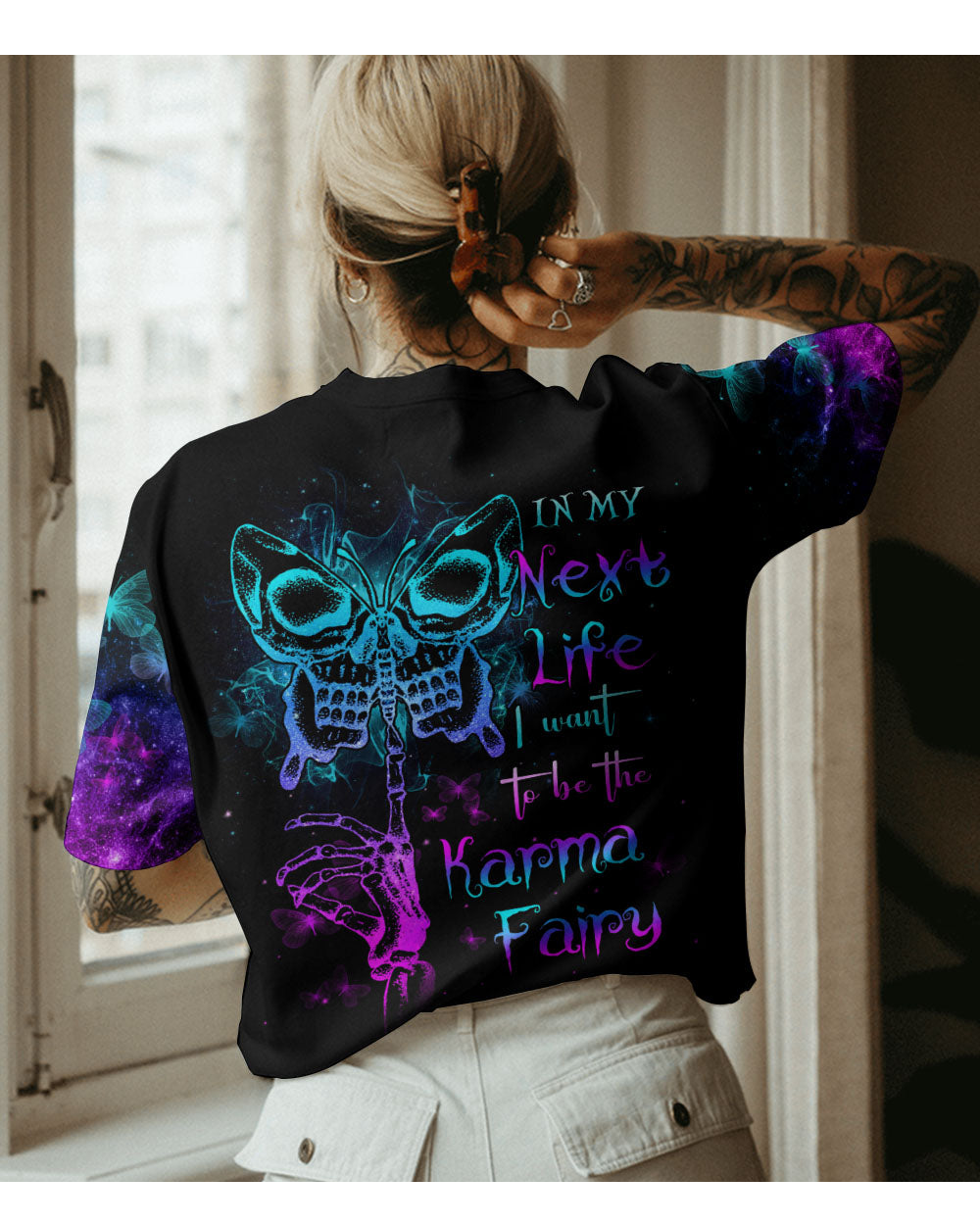 In The Next Life I Wanna Be Karma Fairy Skull Betterfly T Shirt