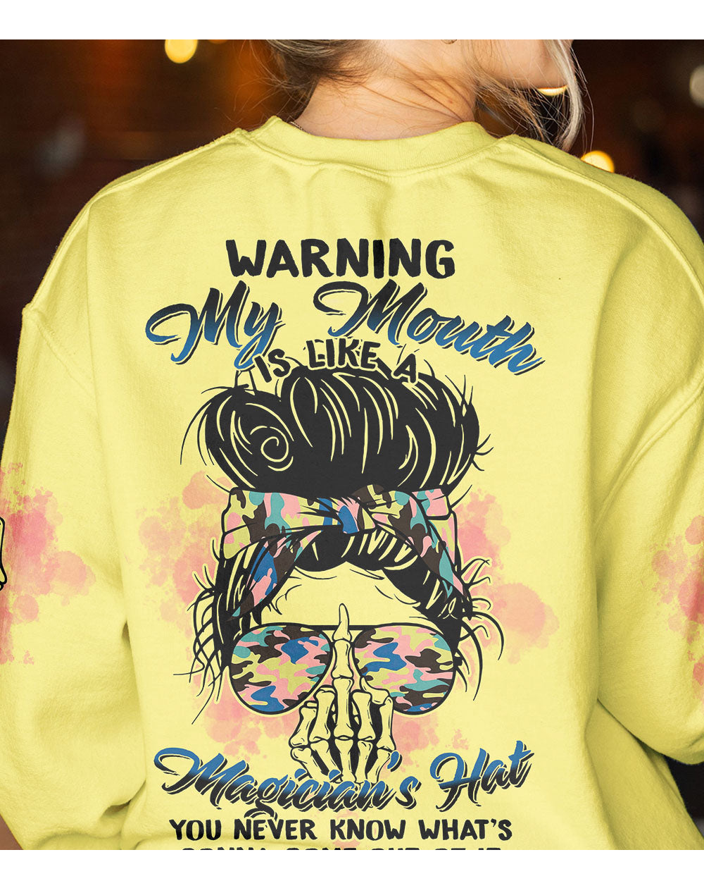 Warning My Mouth Messy Skull Sweatshirt