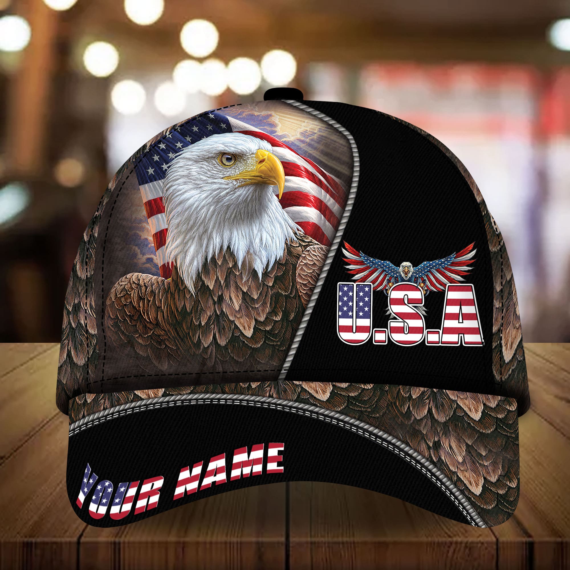 American Patriotic Eagle Cap, Best Gift For American Patriotic Personalized