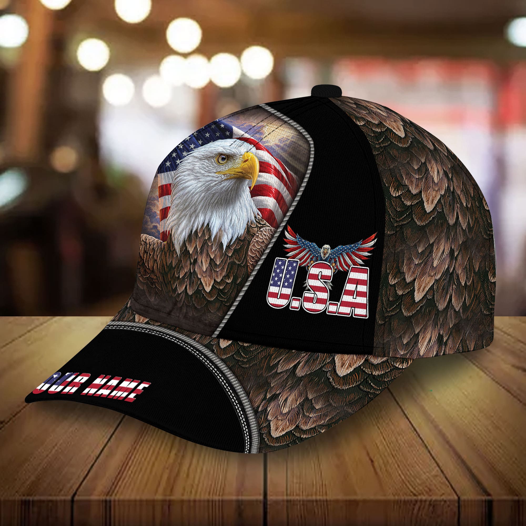 American Patriotic Eagle Cap, Best Gift For American Patriotic Personalized