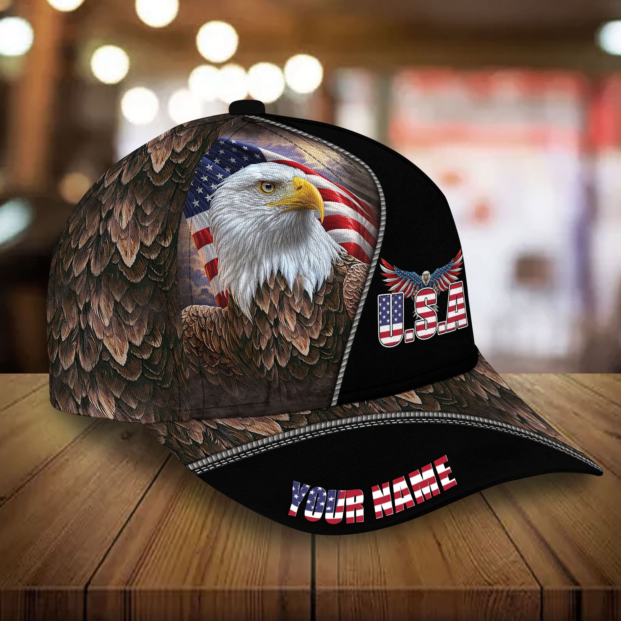 American Patriotic Eagle Cap, Best Gift For American Patriotic Personalized