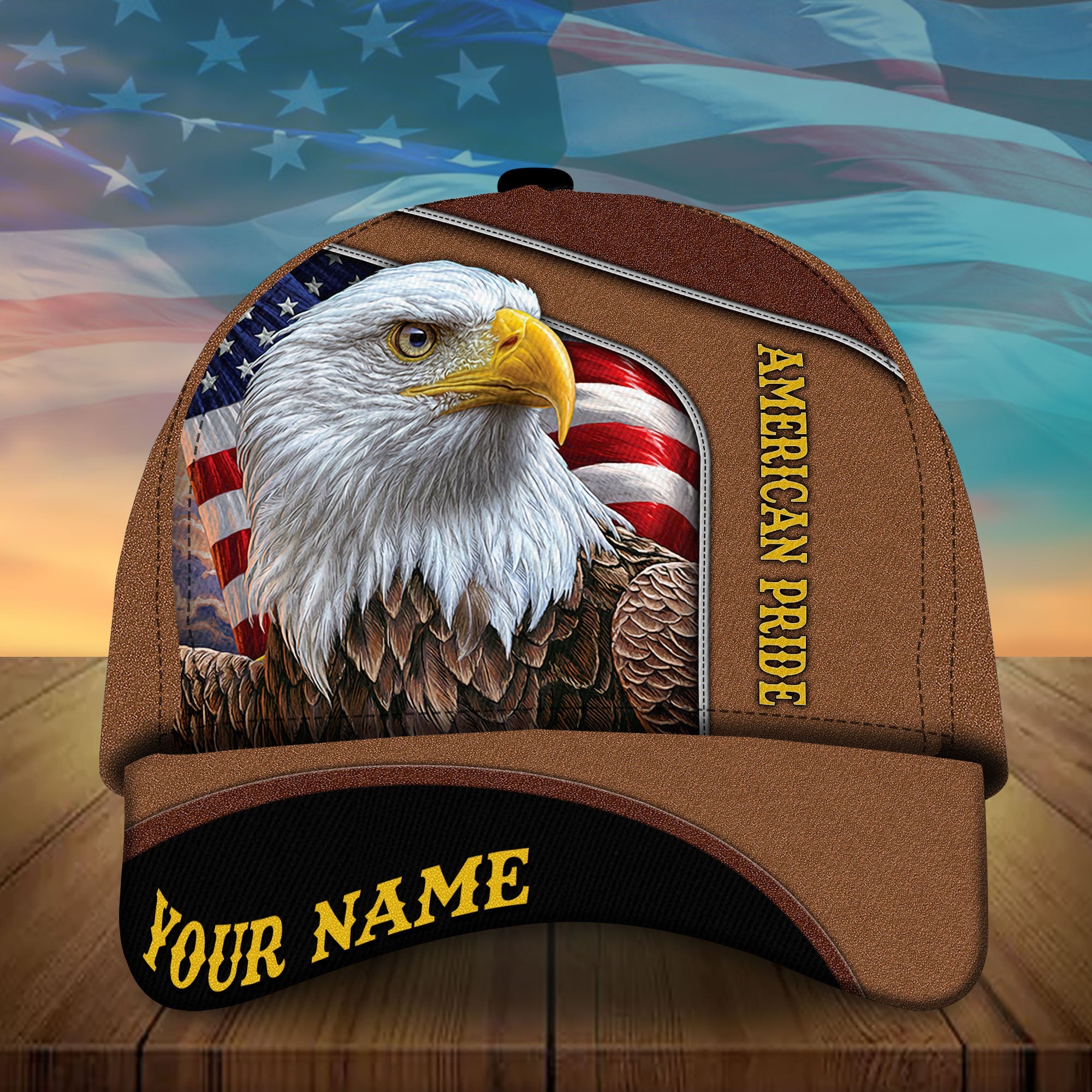 Custom Name US Eagle Hats, American Pride Eagle Patriot Hats