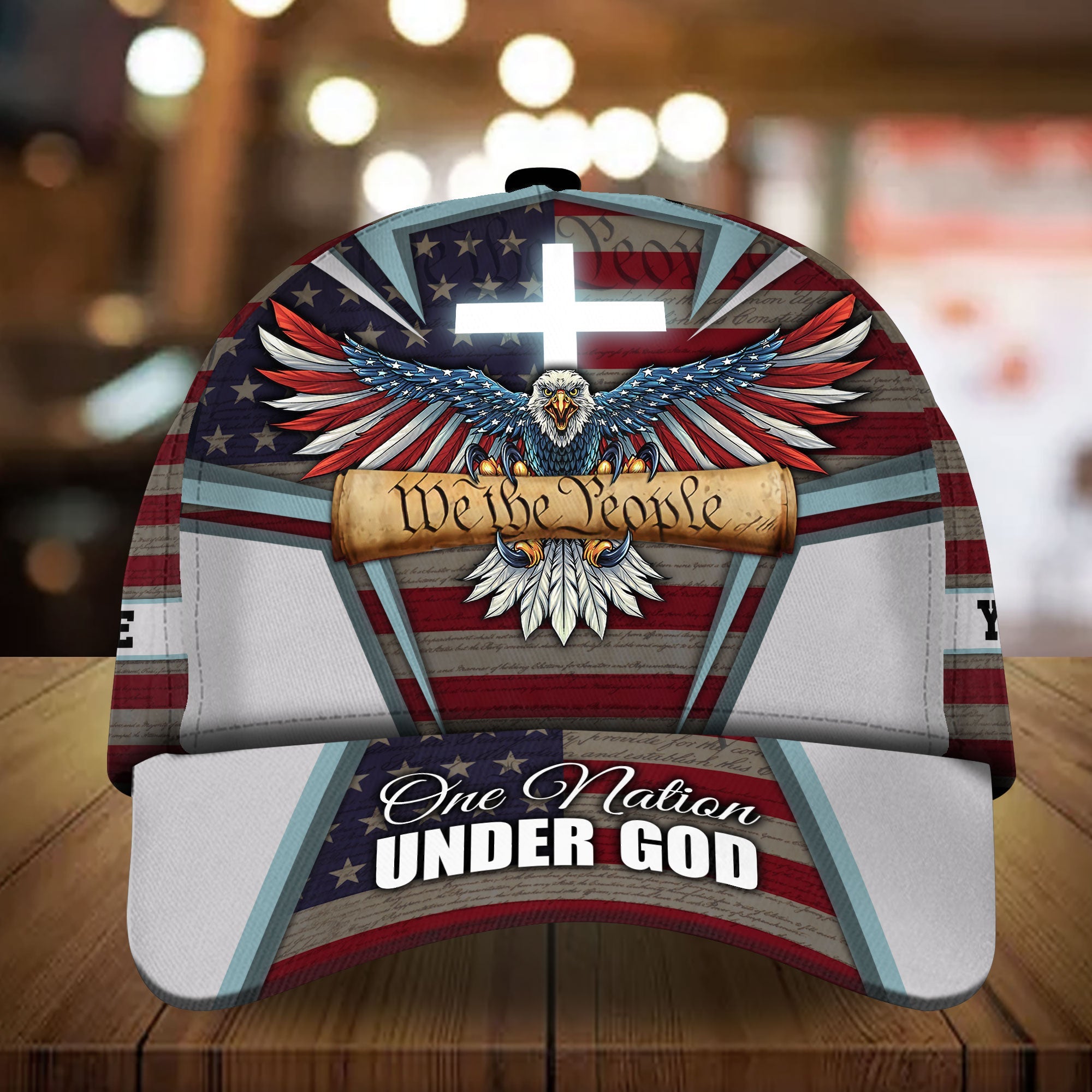 Premium Unique America Eagle Patriot Cap Personalized, One Nation Under God