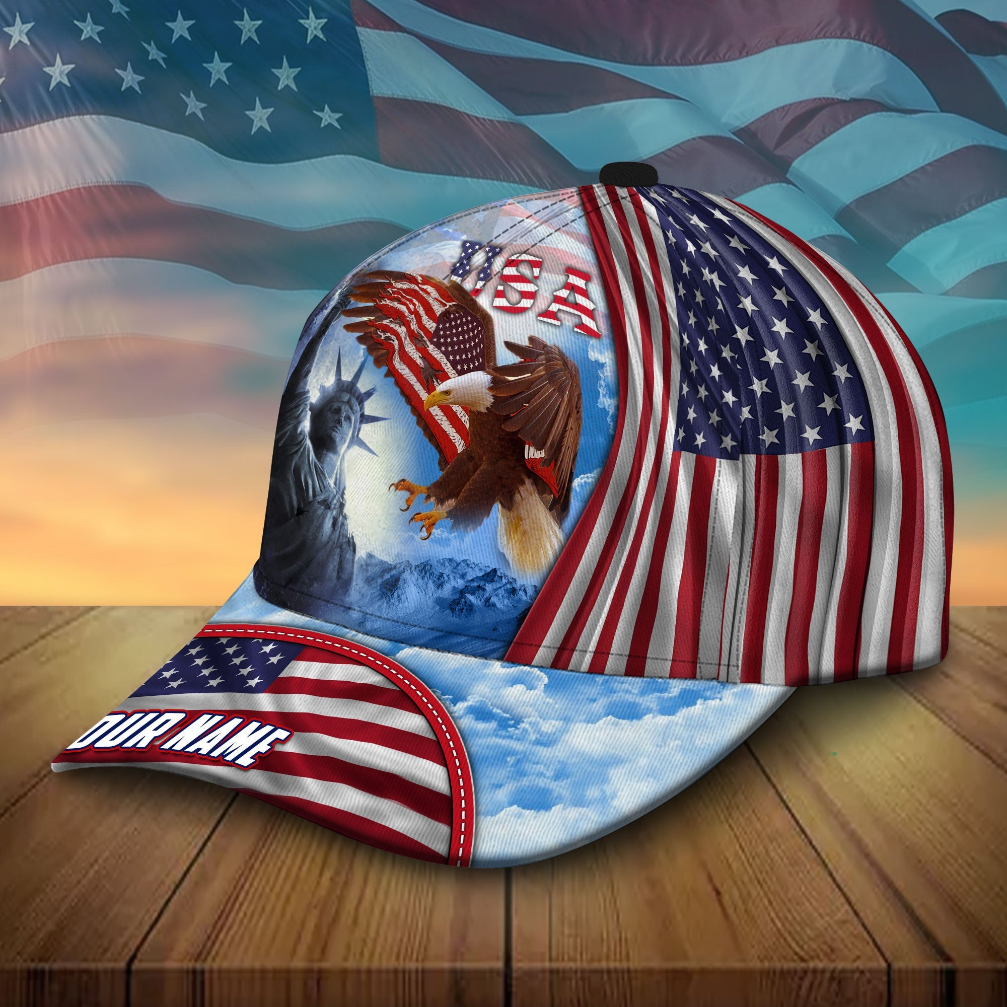 Premium Unique US Eagle Patriotic Hats Personalized