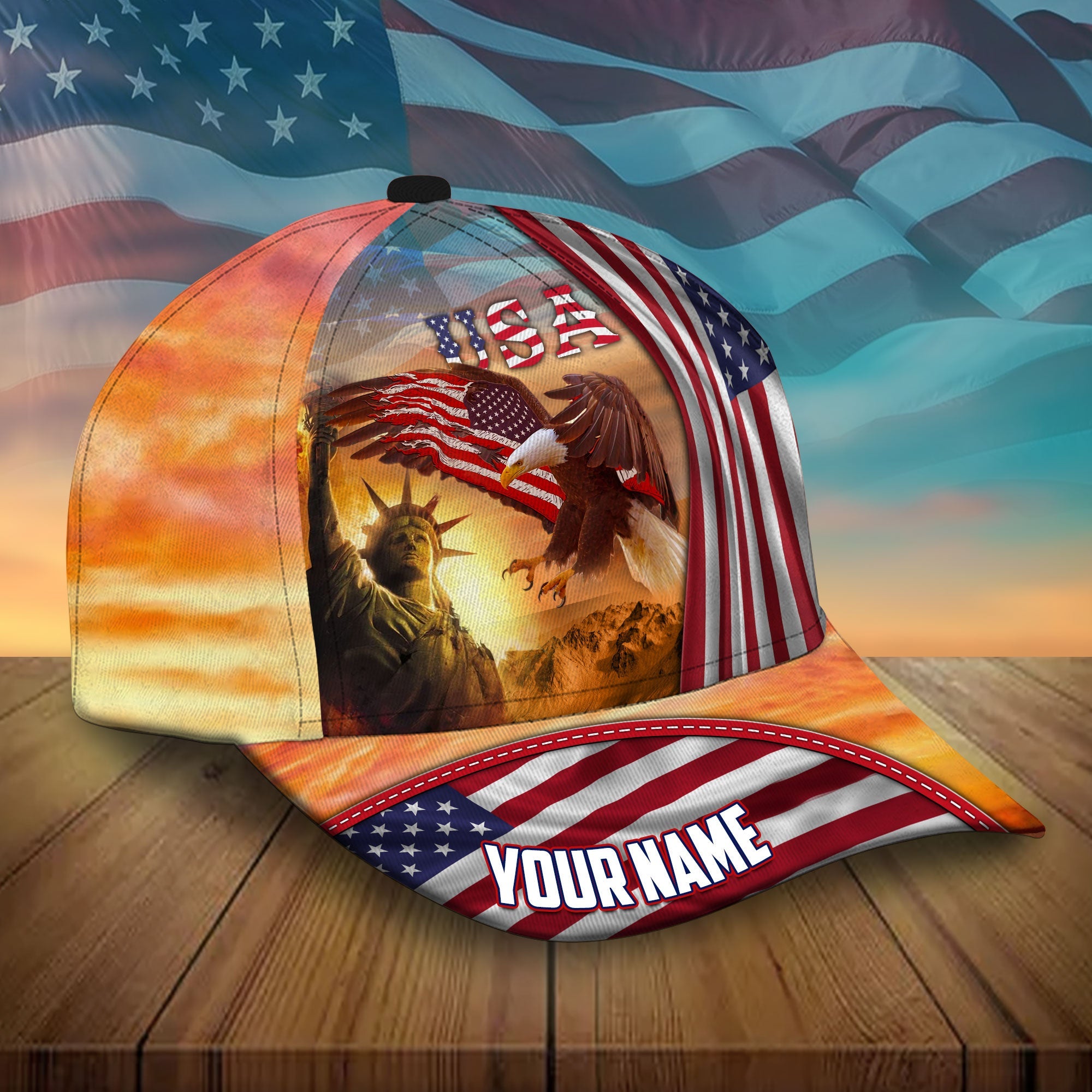 Premium Unique US Eagle Patriotic Hats Personalized