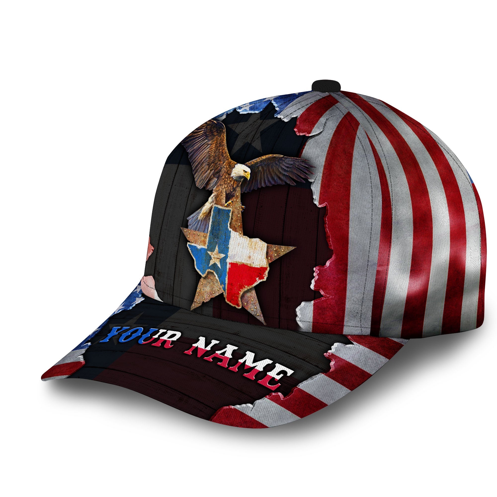 Personalized Retro Texas Patriot American Eagle Classic Cap