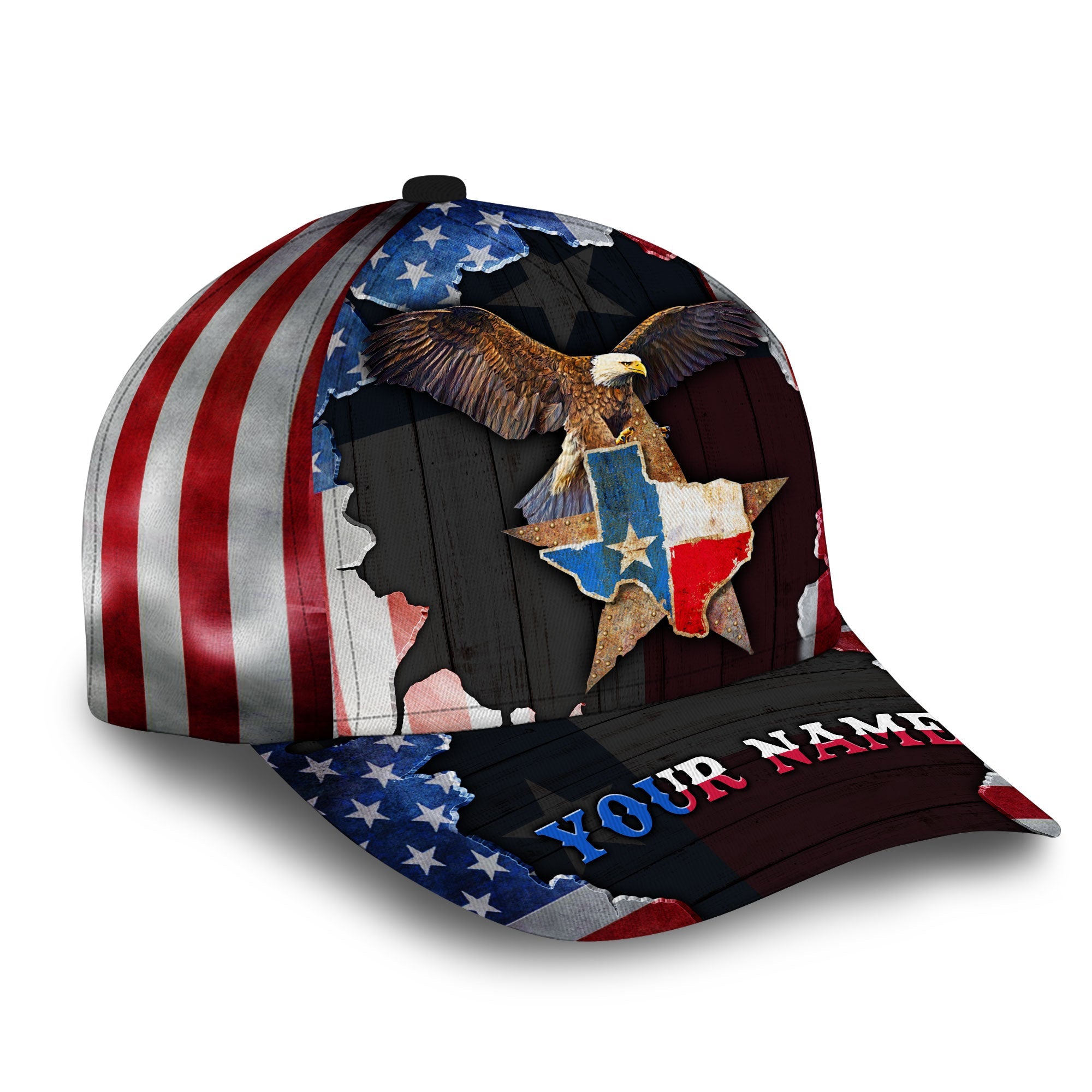 Personalized Retro Texas Patriot American Eagle Classic Cap