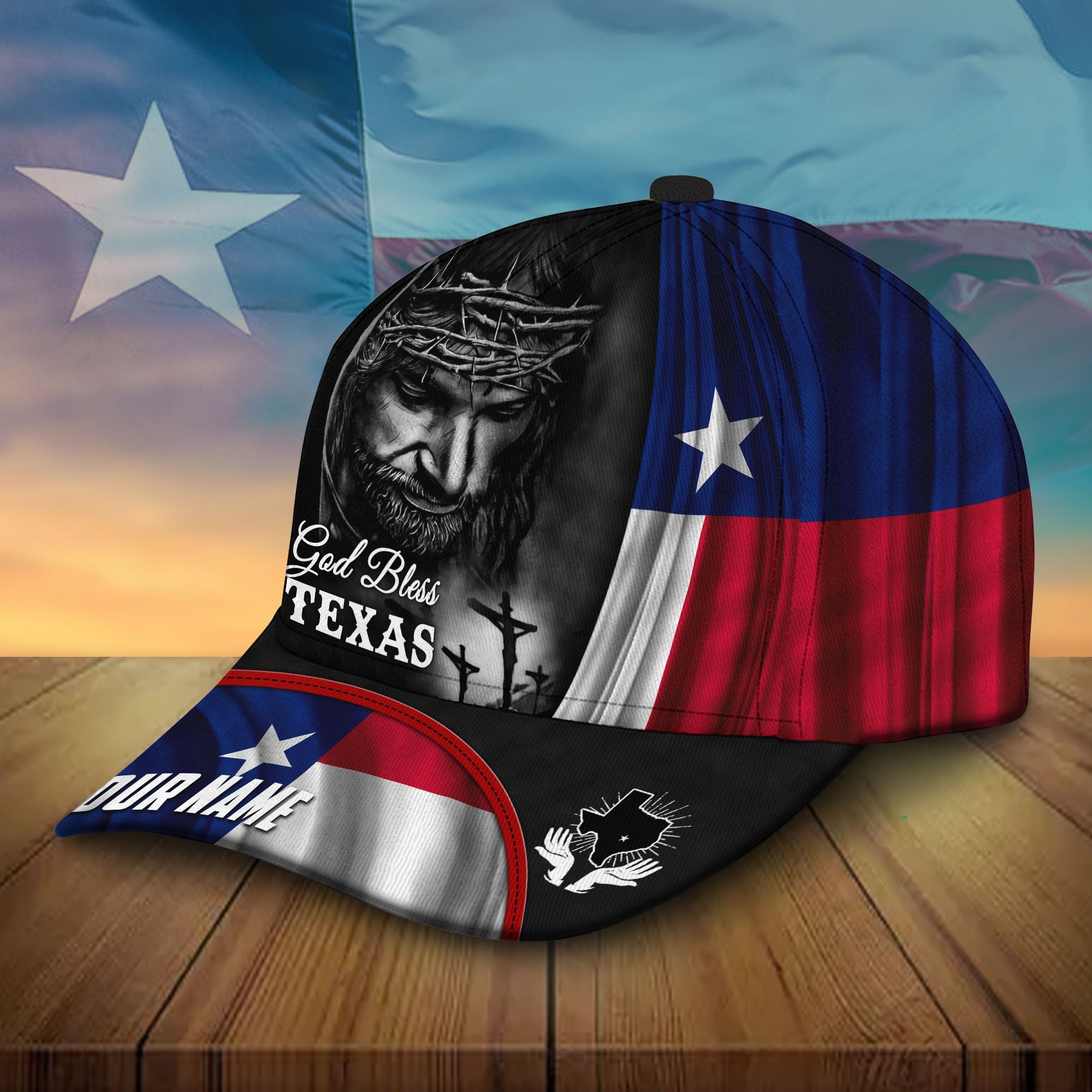 Premium Unique Texas Patriot, God Bless Texas Hats Personalized