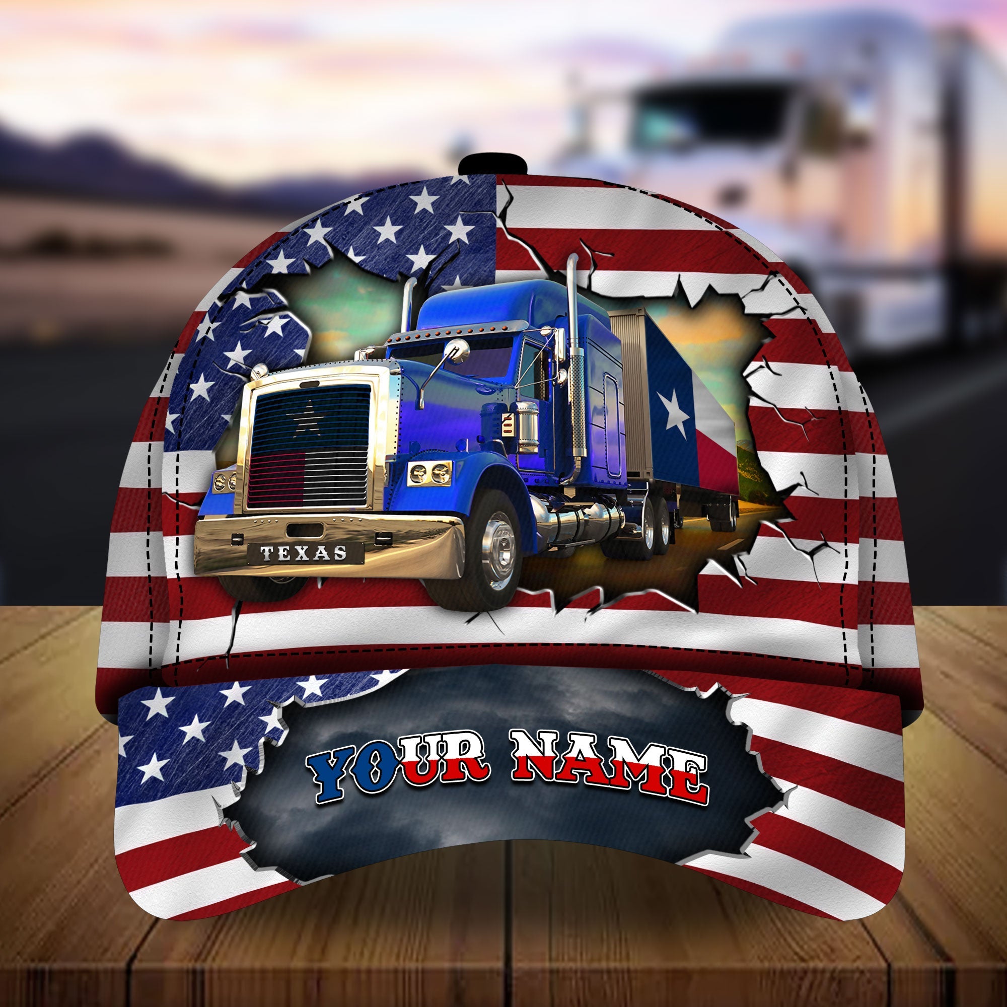 Premium Texas Truck Driver American Patriot Personalized