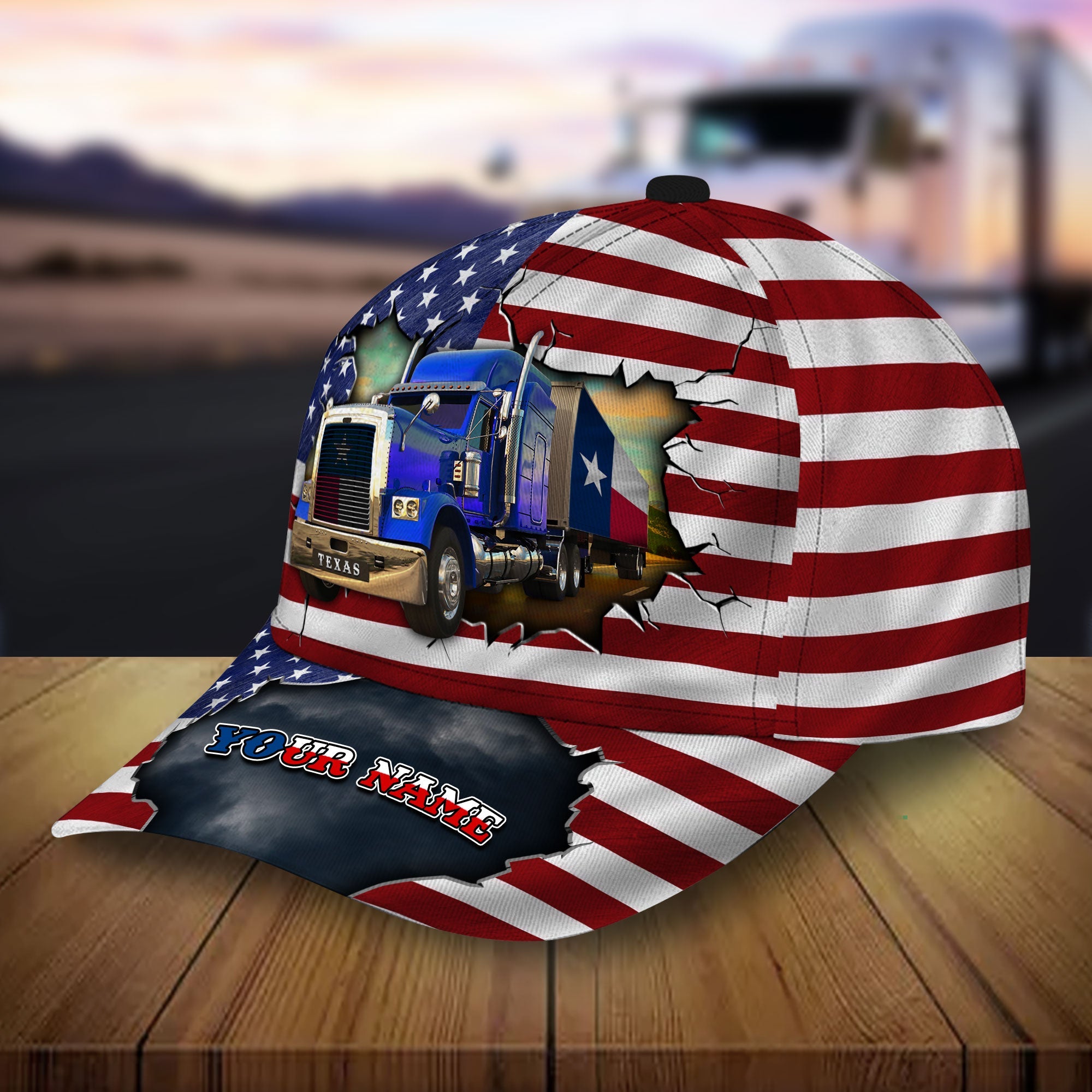 Premium Texas Truck Driver American Patriot Personalized