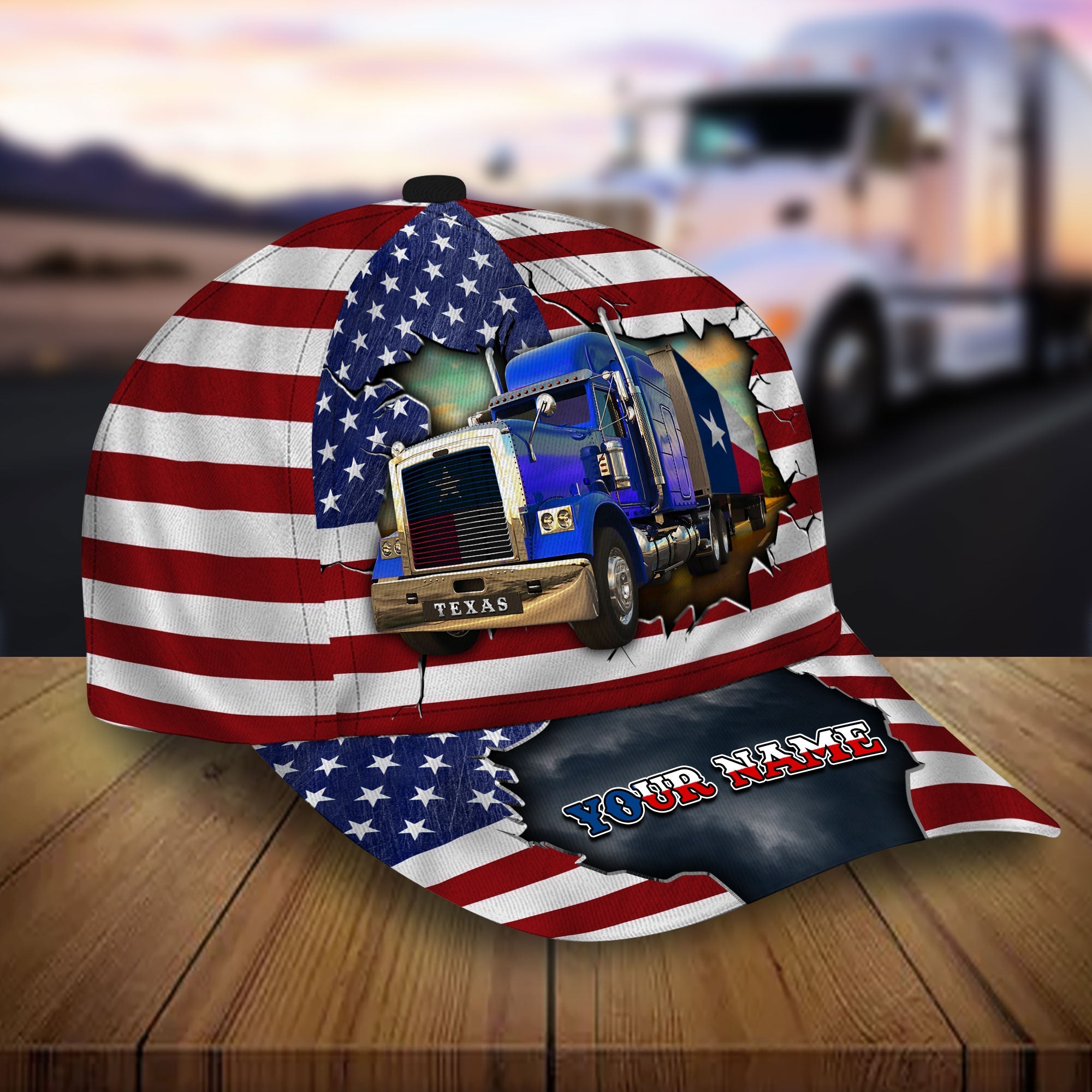 Premium Texas Truck Driver American Patriot Personalized