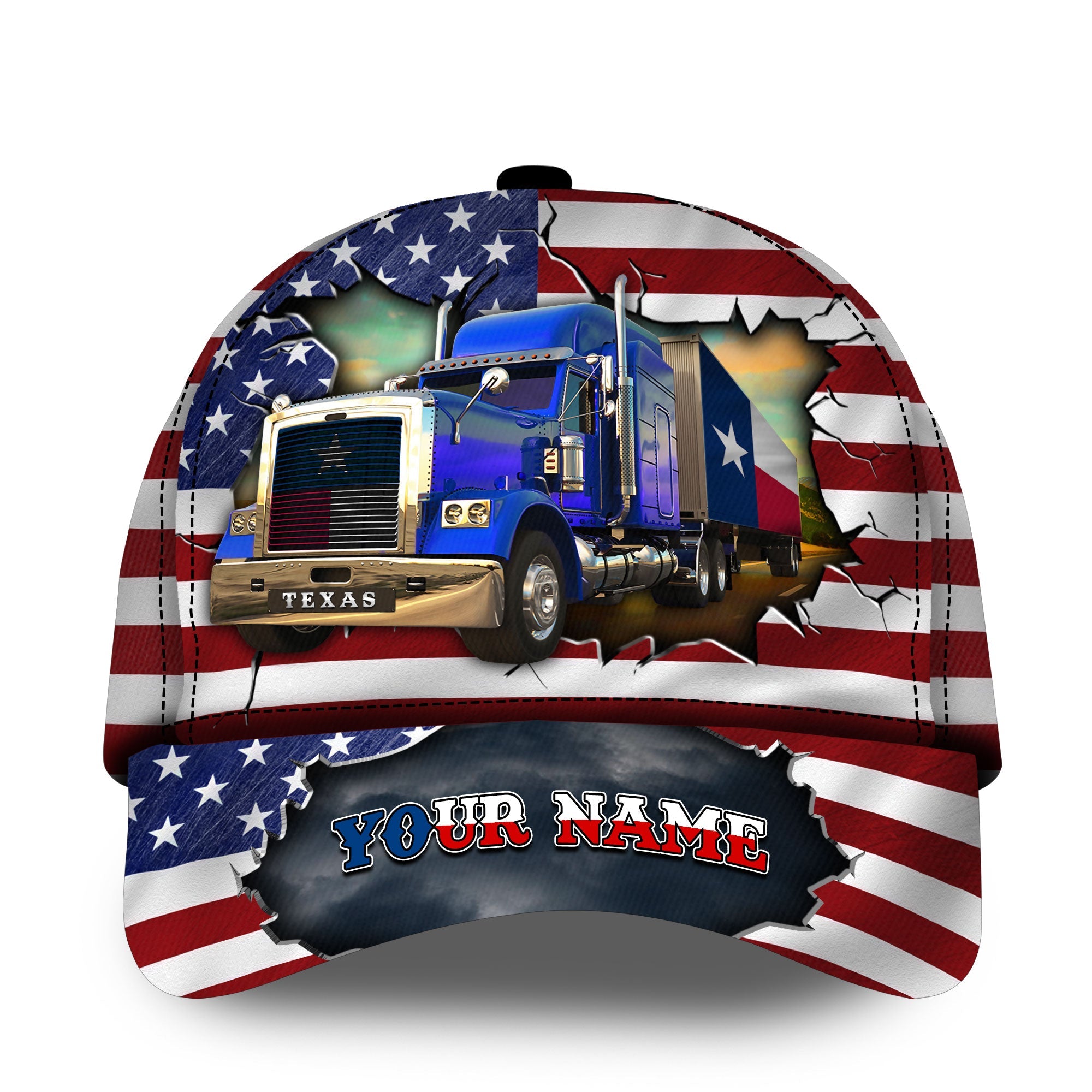 Premium Texas Truck Driver American Patriot Personalized