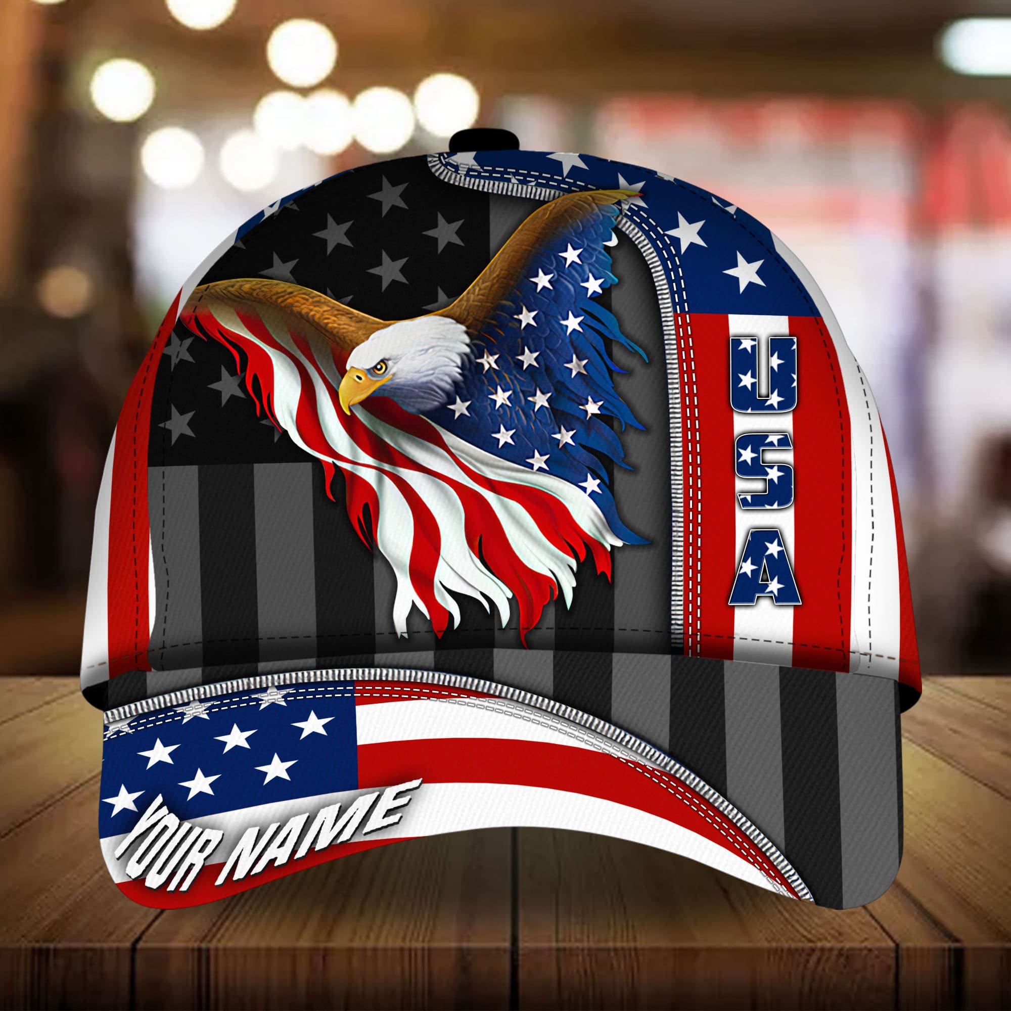 The Unique Eagle Patriotism 3D Hats USA Flag Personalized