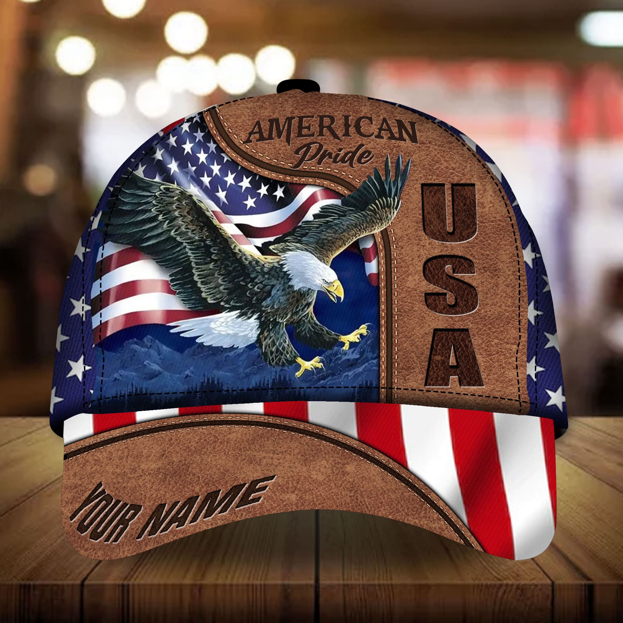 Premium American Eagle Patriotism 3D Cap American Flag Personalized