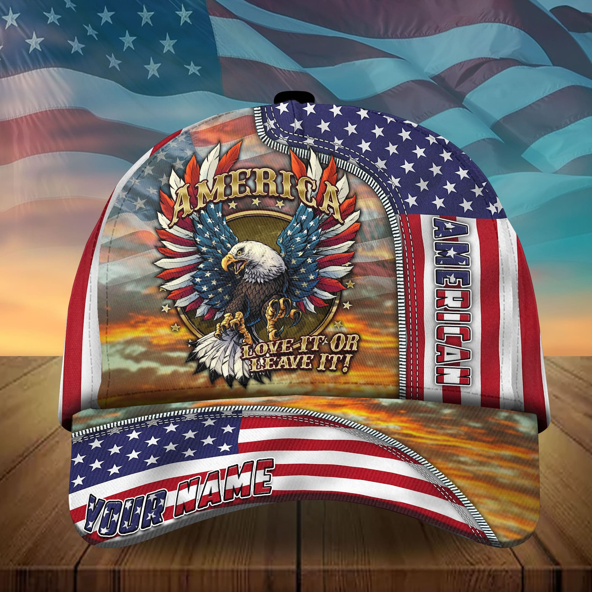 Premium America Love It Or Leave It 3D Patriotic Personalized