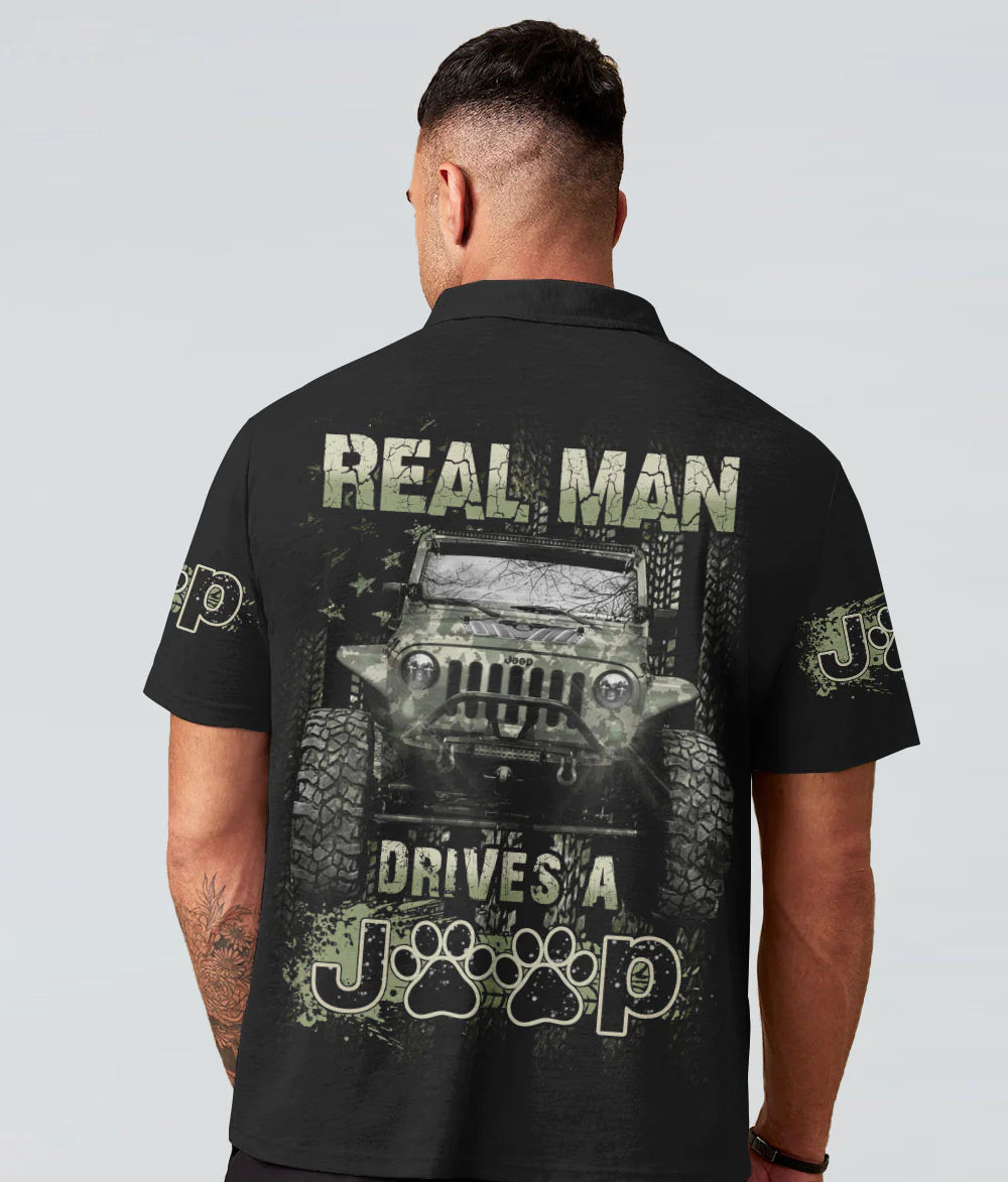 real-man-drive-a-jeep-dog-polo-shirt