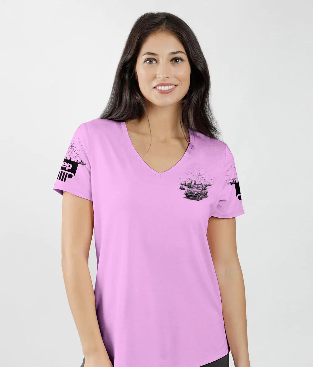 always-take-the-scenic-route-jeep-women-v-neck-t-shirt