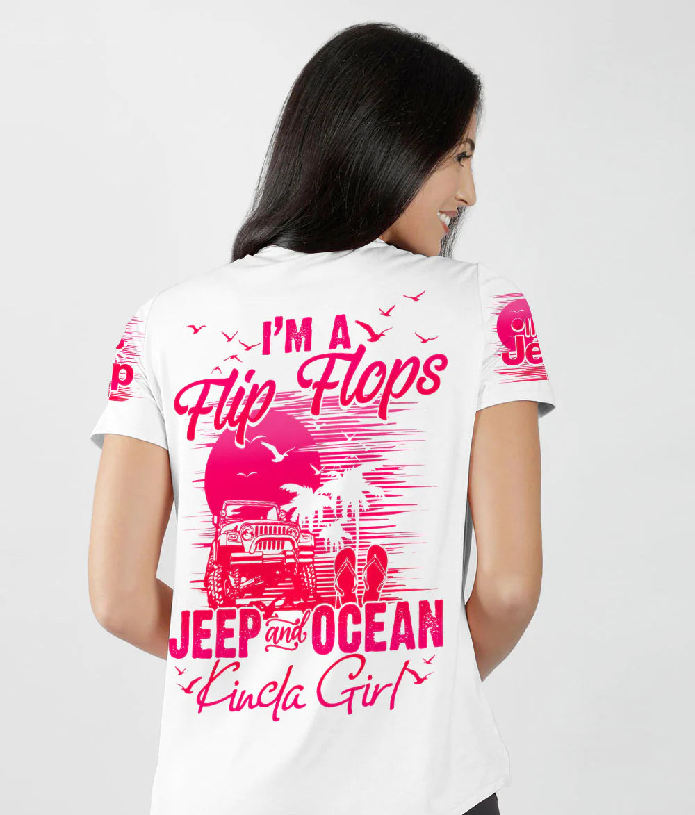 beachy-vibes-flip-flops-pink-jeep-ocean-women-v-neck-t-shirt