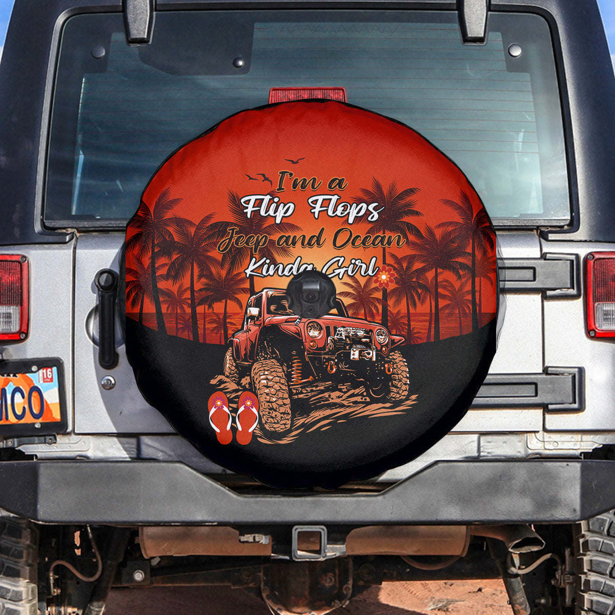 Jeep Spare Tire Cover Im A Flip Flops And Jeep Kinda Girl Red LT14