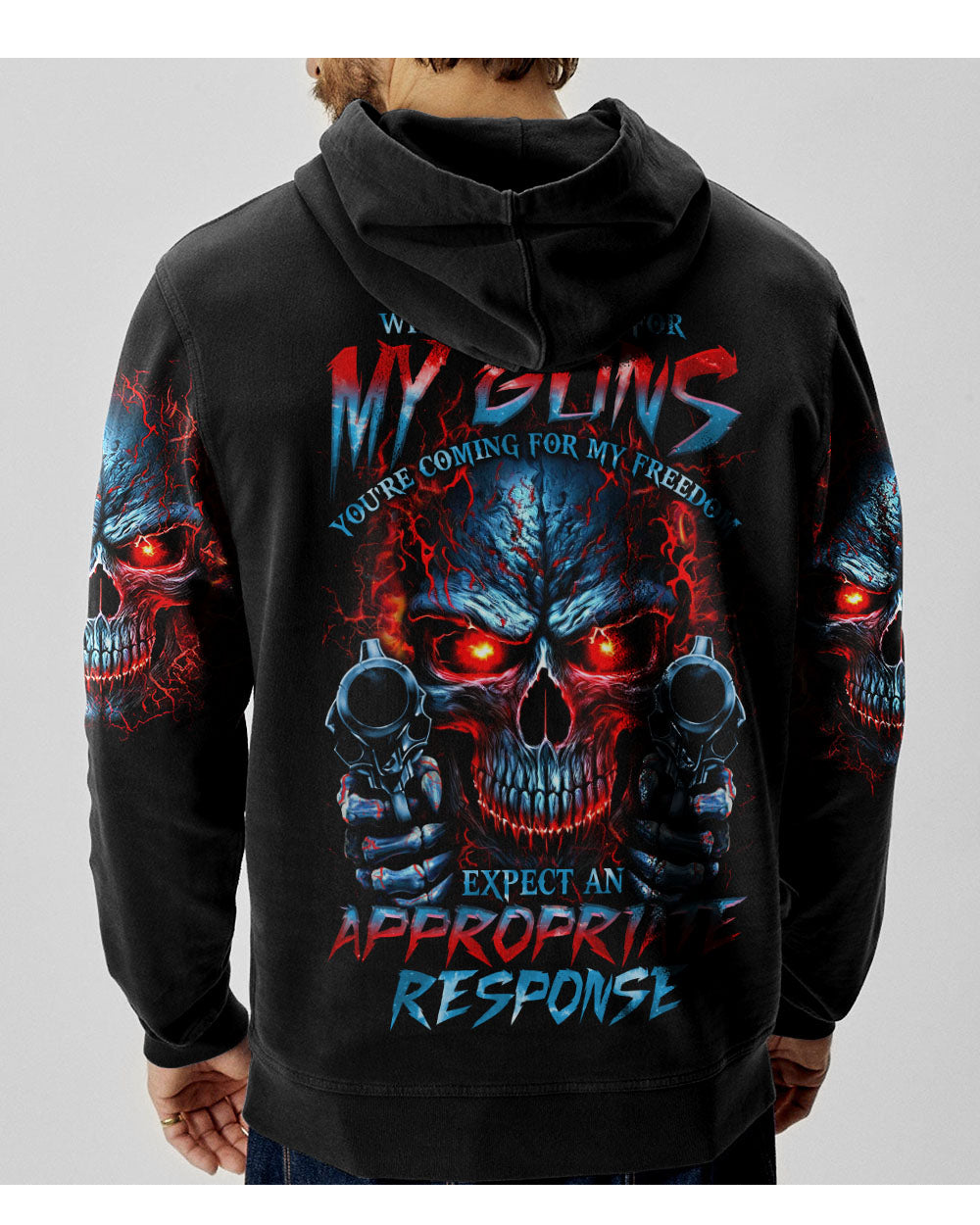 When You Come For My G Skull Fire Black Hoodie