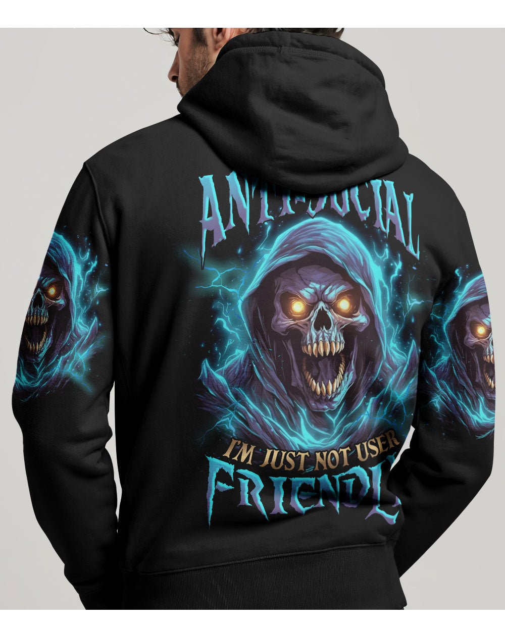 I'm Not Anti Social Skull Black Hoodie