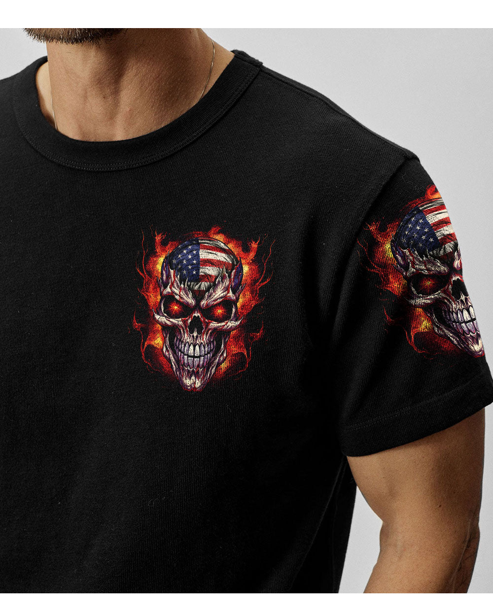 This Is American Skull Flag Fire T Shirt