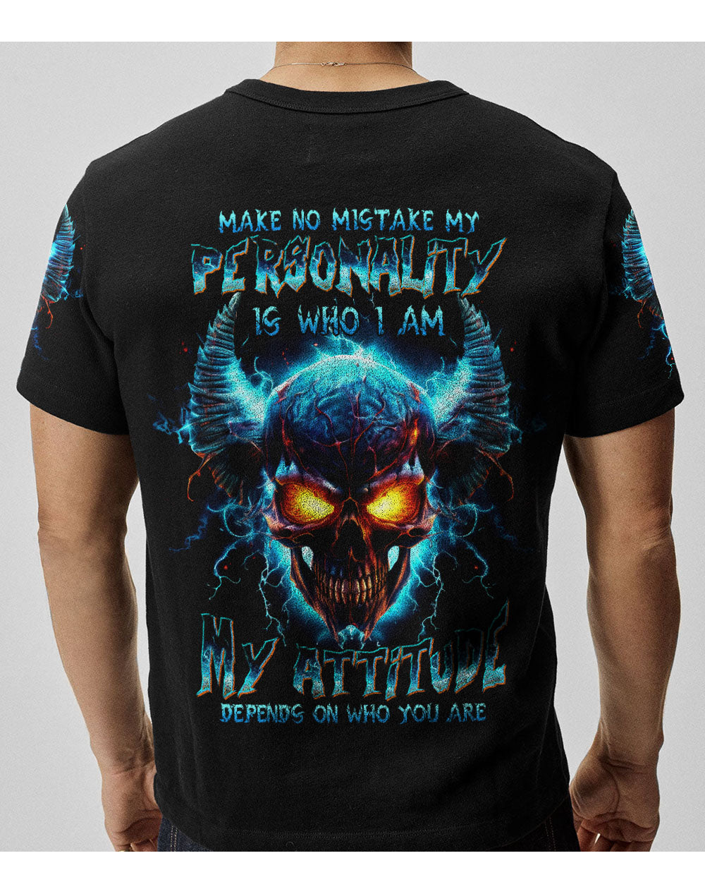 Make No Mistake Demon Skull Black T Shirt