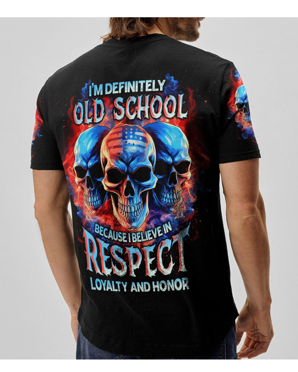 I'm Definitely Old School 3 Skulls T Shirt