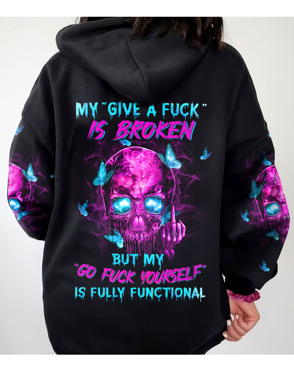 My Give A F Is Broken Skull 3D Hoodie