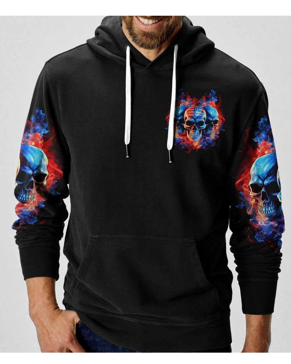 I'm Definitely Old School 3 Skulls Hoodie