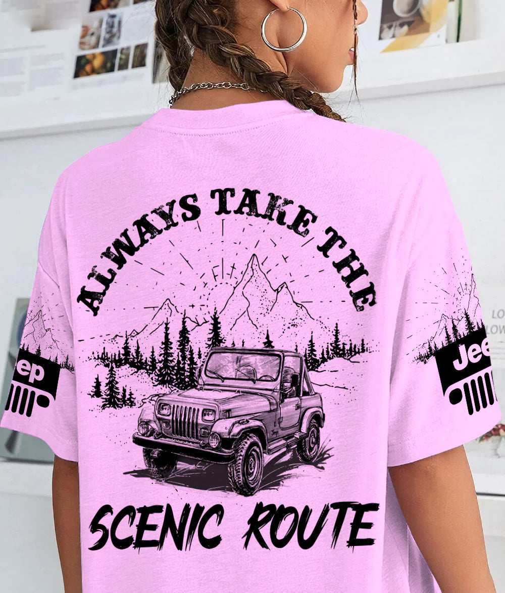 always-take-the-scenic-route-jeep-t-shirt