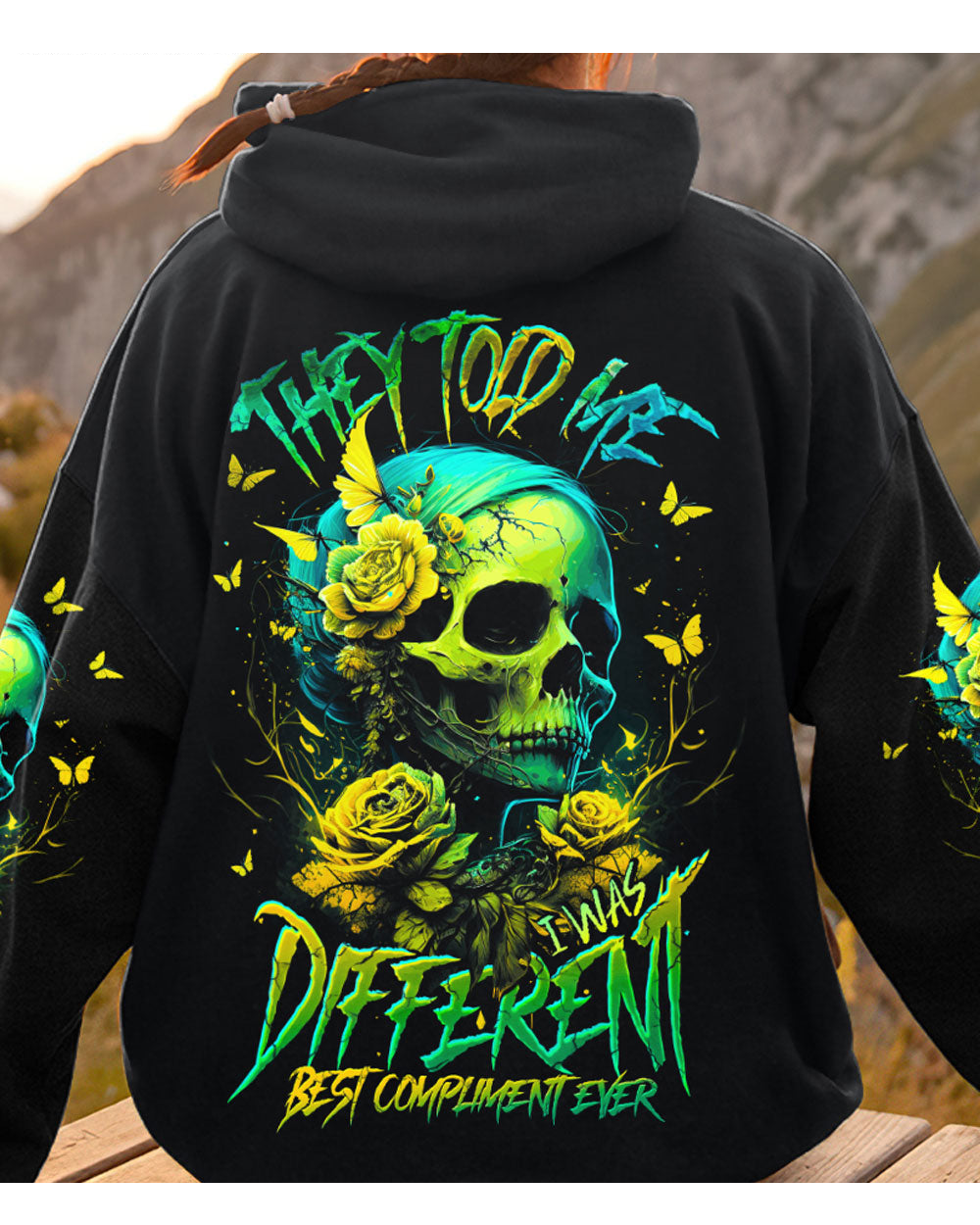 Best Compliment Ever Skull Flowers Black Hoodie