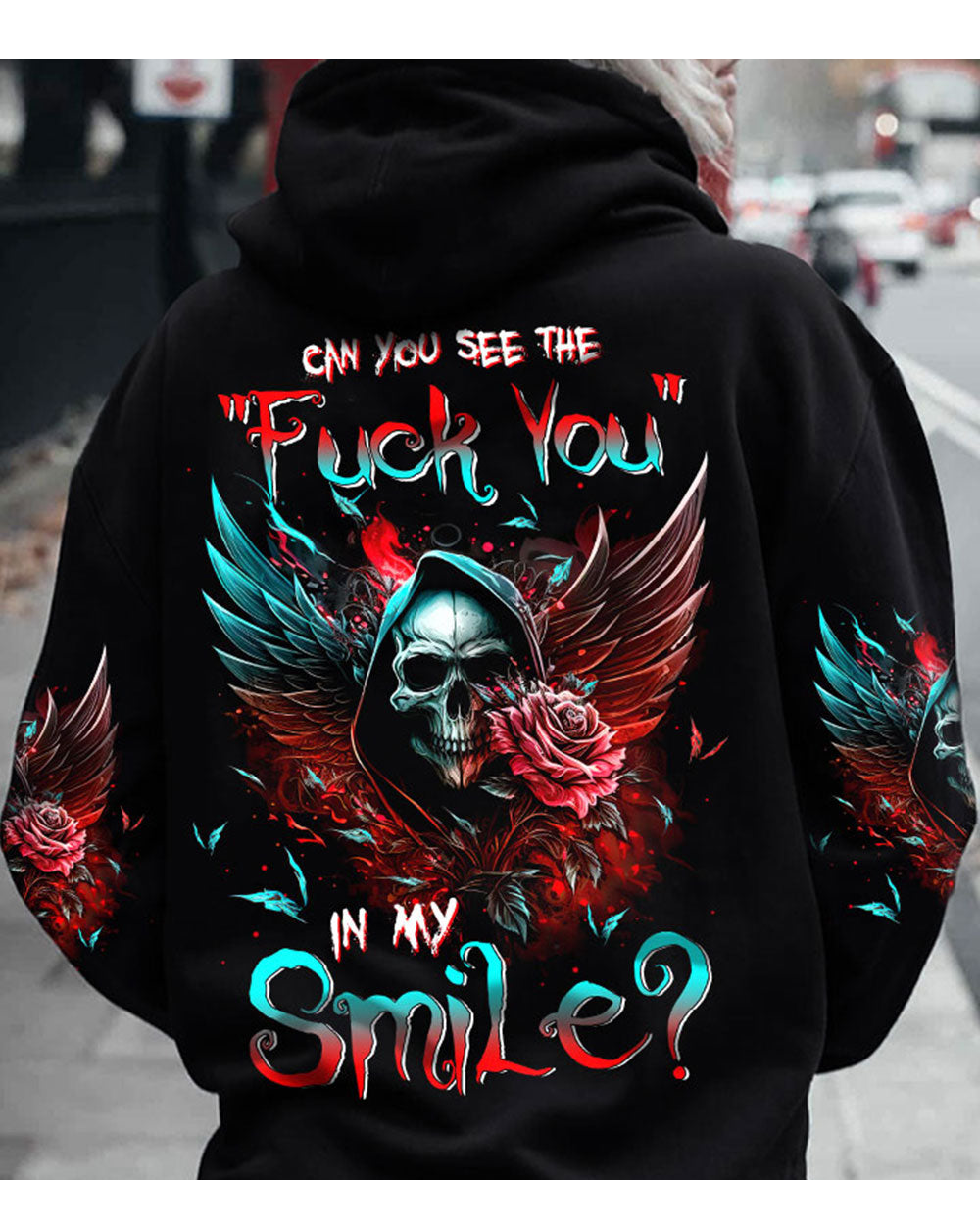 Can You See The F In My Smile Skull Hoodie