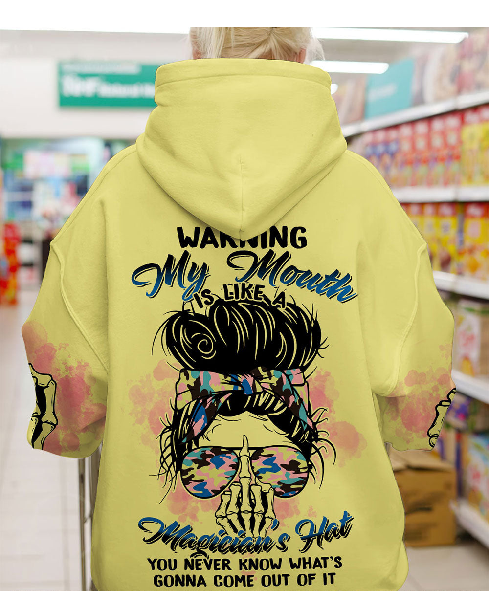 Warning My Mouth Messy Skull Hoodie