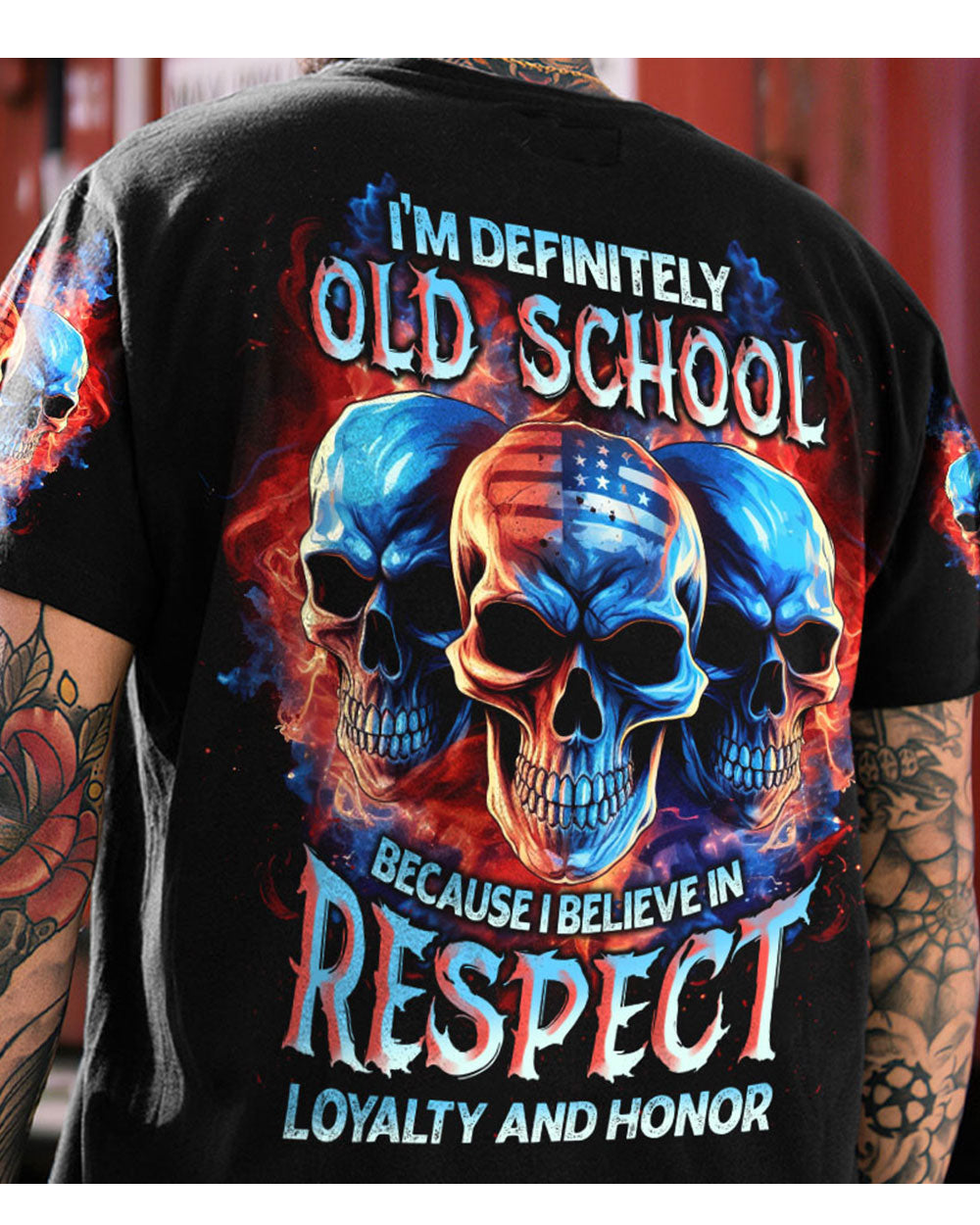 I'm Definitely Old School 3 Skulls T Shirt