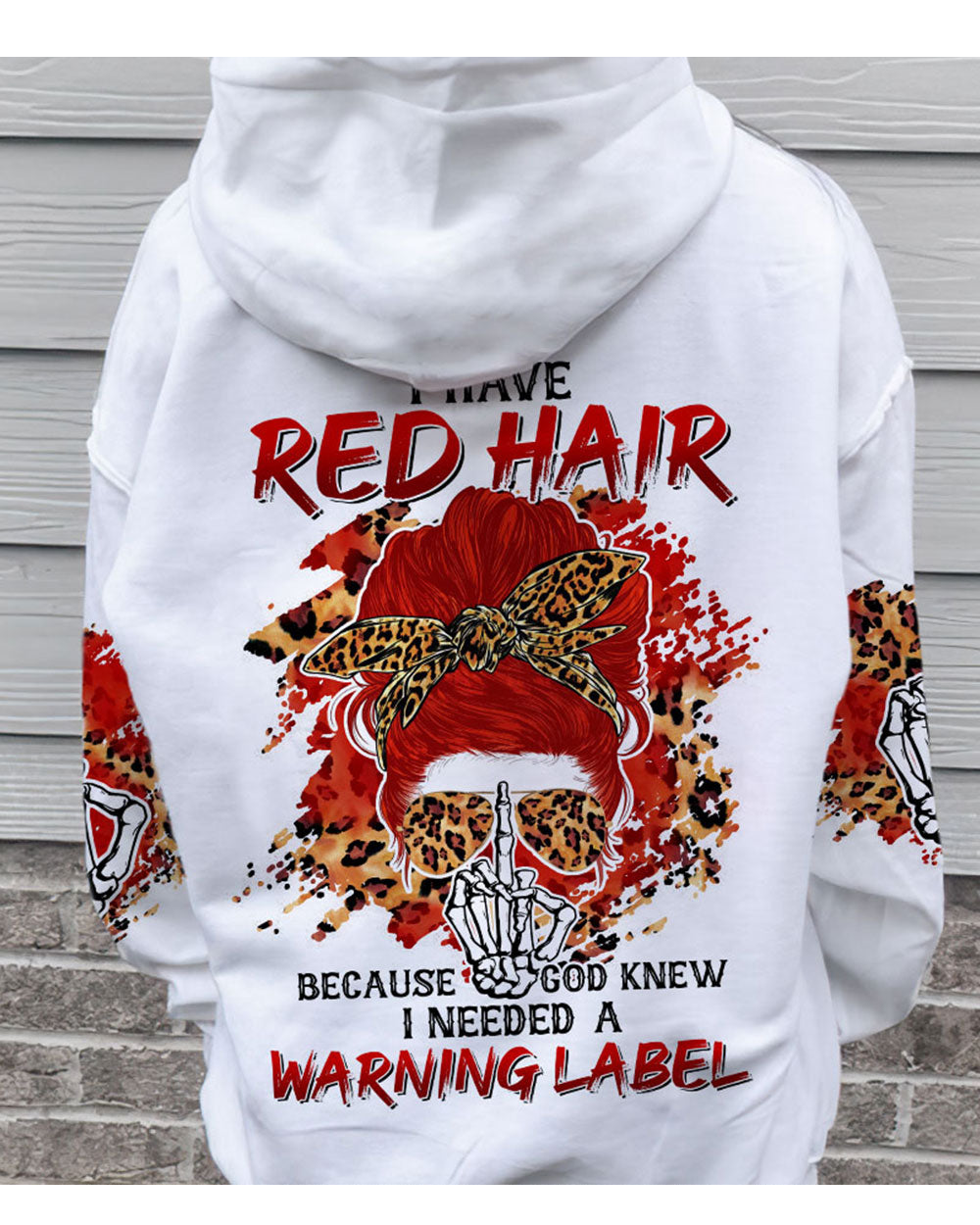 I Have Red Hair White Skull Hoodie