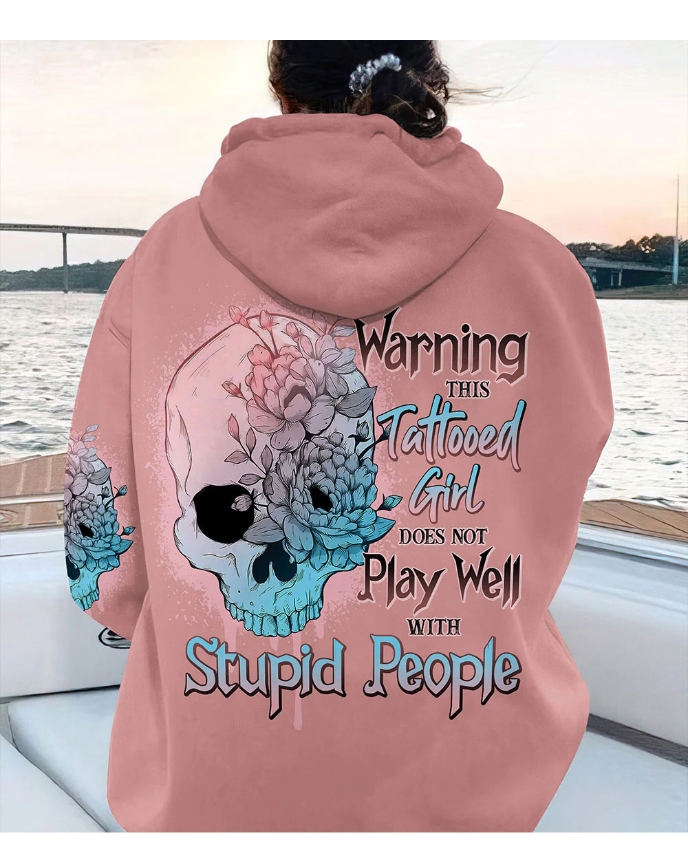 Warning This Tattoo Girl Skull Hoodie