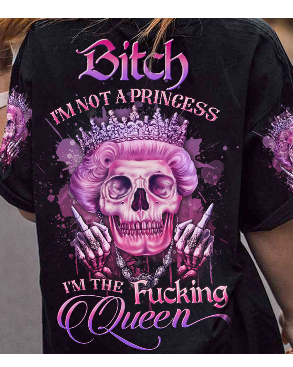 I'm Not Princess I'm The Queen Skull Purple T Shirt