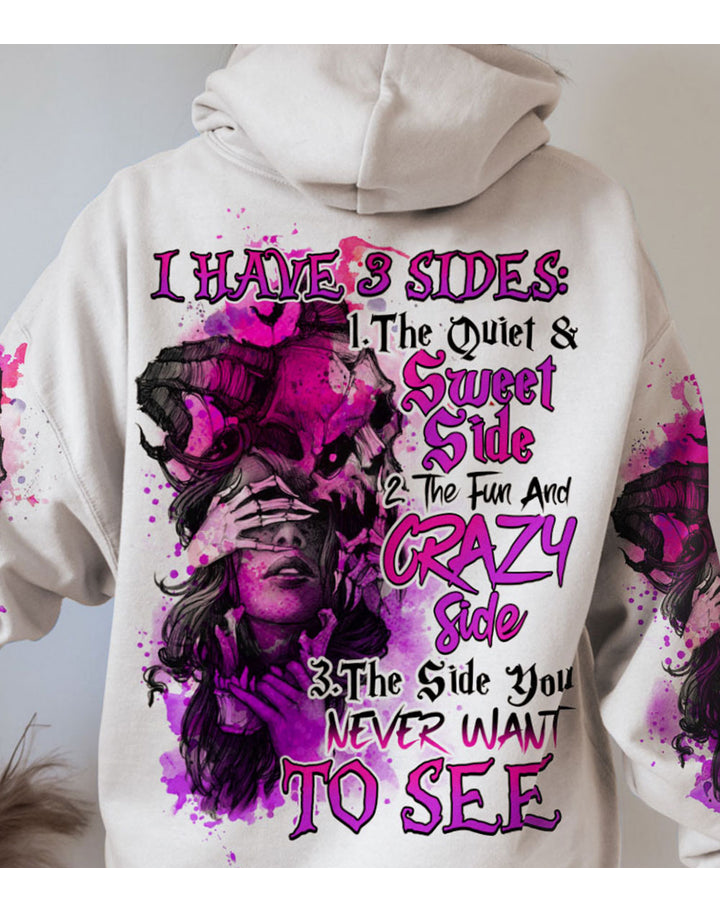 I Have 3 Sides Skull Hoodie