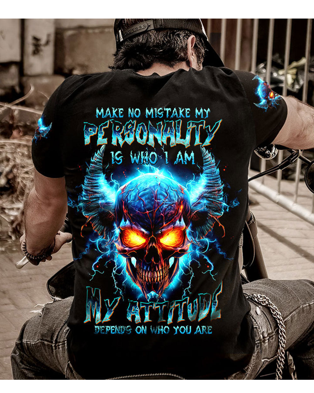 Make No Mistake Demon Skull Black T Shirt