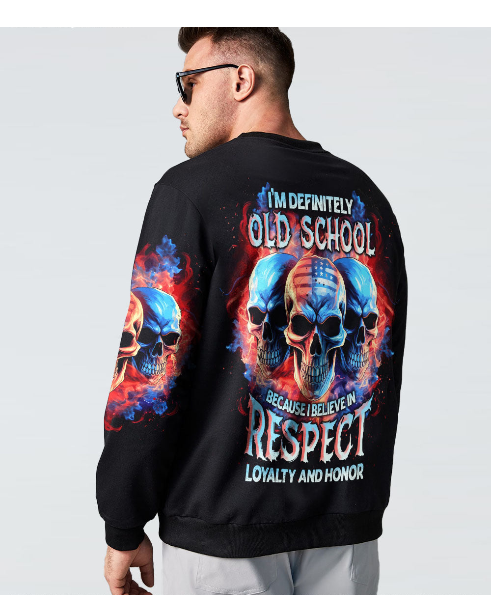 I'm Definitely Old School 3 Skulls Sweatshirt