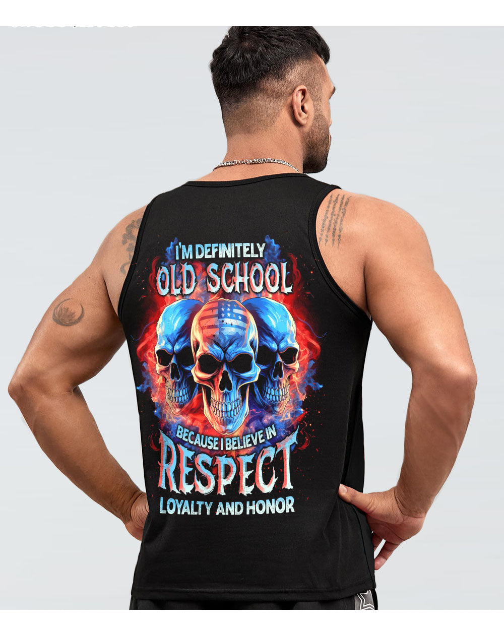 I'm Definitely Old School 3 Skulls Tank Top