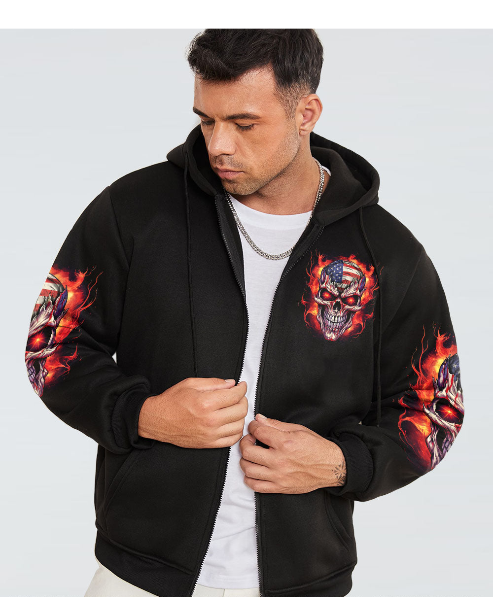 This Is American Skull Flag Fire Hoodie