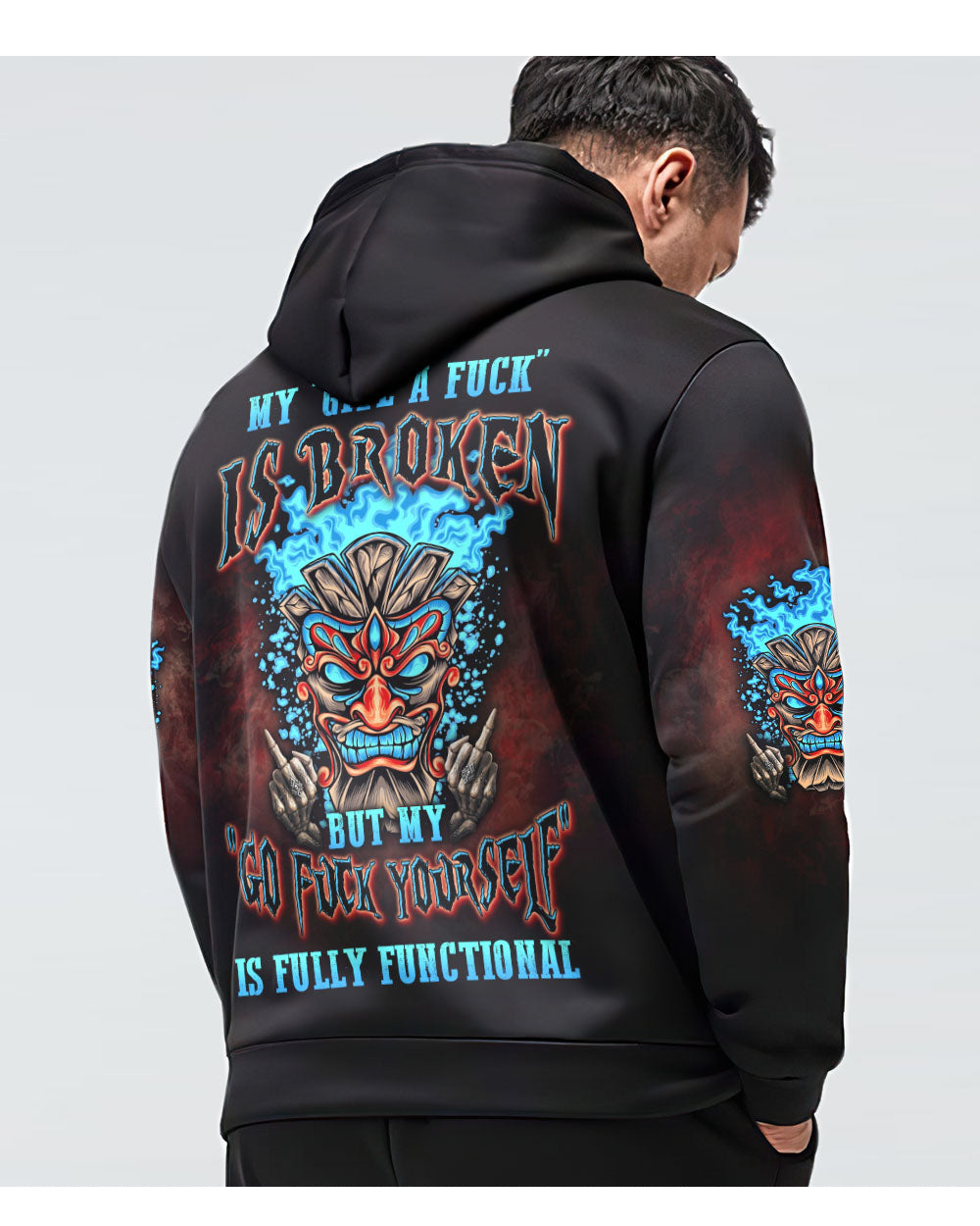 My Give A FCK Is Broken Black Skull Hoodie