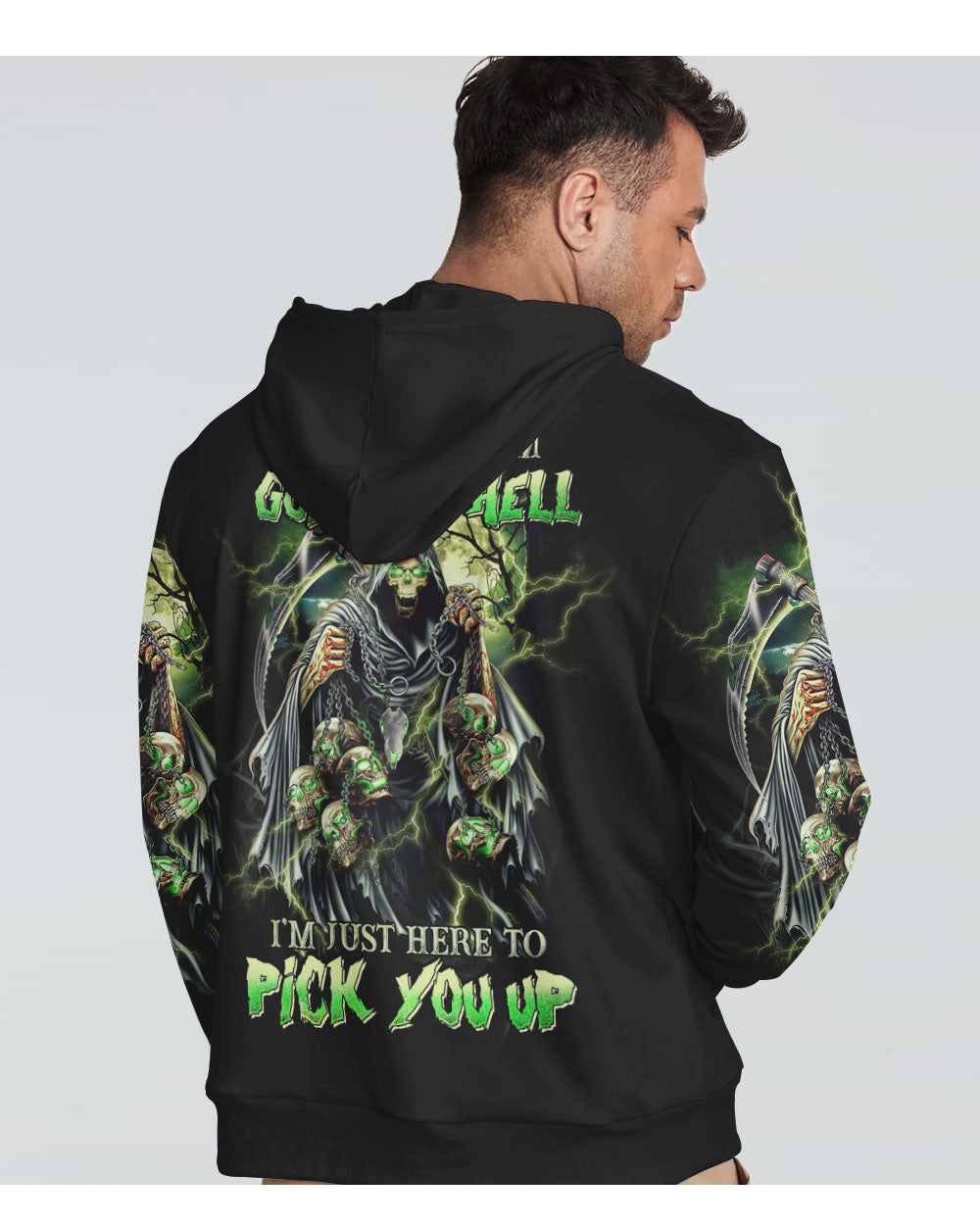 Of course I'm Going To Hell Green Skull Hoodie