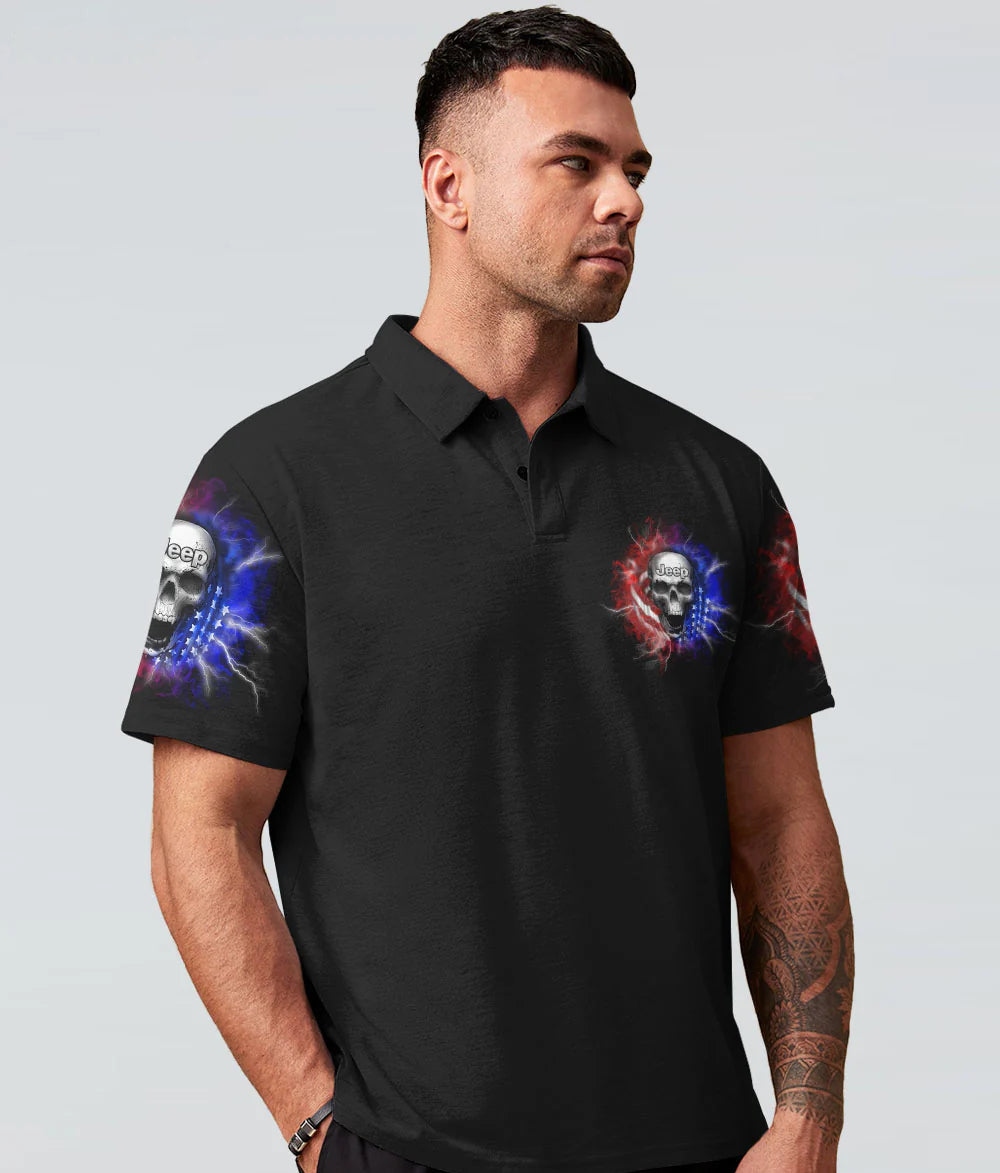 im-the-black-jeep-of-the-family-skull-flag-polo-shirt