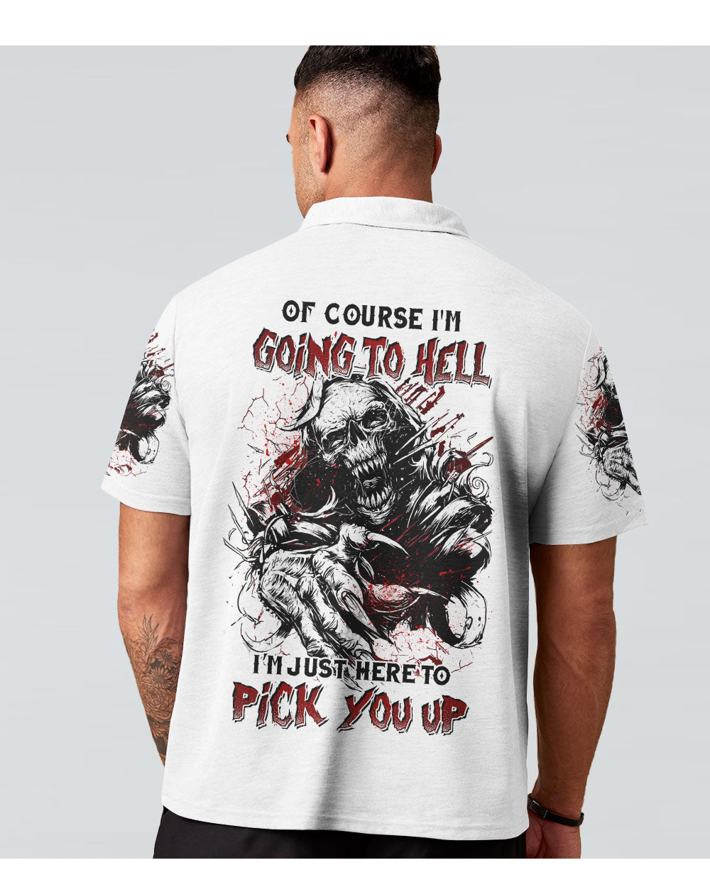 Of Course I'm Going To Hell Skull Polo Shirt