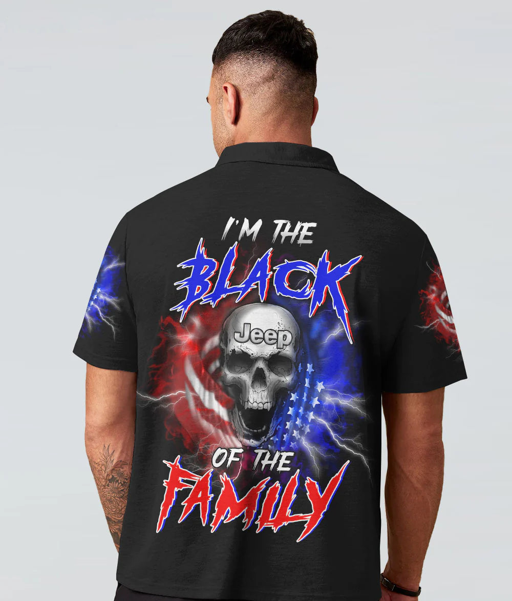 im-the-black-jeep-of-the-family-skull-flag-polo-shirt